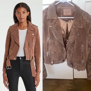 BLANKNYC Suede Moto Jacket in Coffeebean